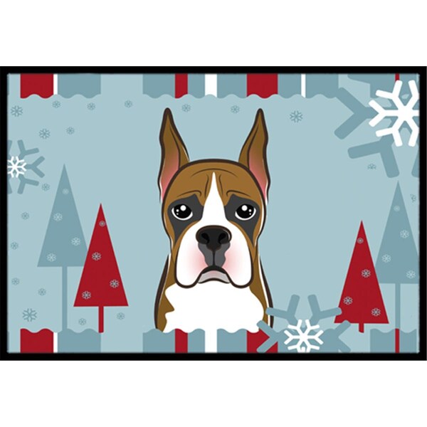 Carolines Treasures Winter Holiday Boxer Indoor and Outdoor Mat- 24 x 36 in. BB1719JMAT - main